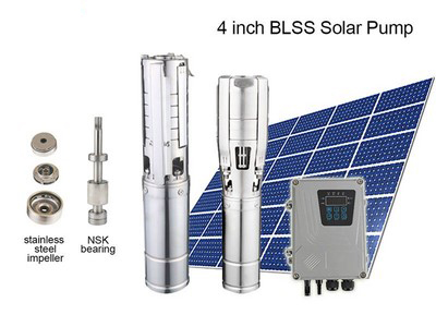 4" Solar Submersible Pump, DC Solar Water Pump ( SS304 Impeller), BLSS